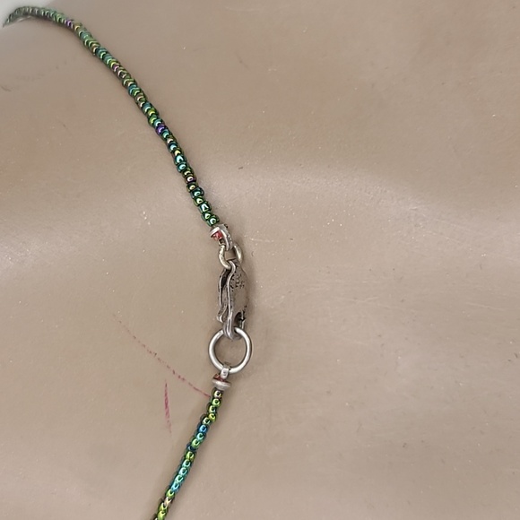 Choker Necklace Seed Beads Turquoise Chip Delicate Layering Piece Unique Jewelry - Picture 4 of 4